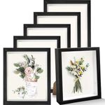 6 Pieces Shadow Box Picture Frame Square Shadow Boxes Display Cases for Sports Memorabilia Baby Items Wedding Memories Crafts Pins Awards Medals Tickets and Photos(Black) (8.6 x 10.6 Inch)