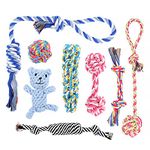 PLUTUS PET Dog Chew Toys for Aggressive Chewers, 8 pack Interactive Dog Rope Toys, Washable Cotton Tough Dog Toys, Teething Toys for Puppies Small and Medium Dogs