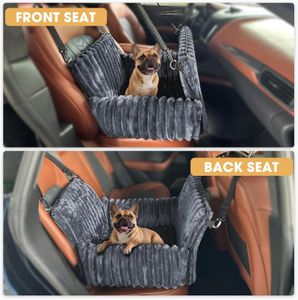 MIXJOY Dog Car Seat Bed – Grey Pet Travel Booster
