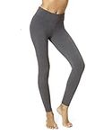 HUE Women's Ultra Leggings with Wide Waistband, Full and Capri Length, Graphite Heather, M