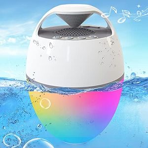 Blufree Floating Pool Speaker with Lights, Portable Bluetooth Pool Speakers IP68 Waterproof Hot Tub Speaker for Outdoor Pool Sports Home Party, Louder Volume, Rich Bass, Mic, 82 ft Wireless Range