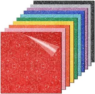 Adrattnay Glitter Acrylic Sheets 1/8" Thick, 10Pcs 8 x 8 in Cast Acrylic Sheets 3 mm for Laser Cutting, Glitter Acrylic Sheets for Signs, Pet Tags, DIY Crafts Decoration Laser Engraving Material