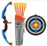 Kids Bow and Arrow Set - LED Light Up Archery Toy Set with 10 Suction Cup Arrows, Target & Quiver, Indoor and Outdoor Toys for Children Boys Girls