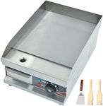 DULNICE Commercial Electric Griddle 28cm Countertop Stainless Steel Griddle Electric Grill Plate Kitchen Flat Top Grill Bacon Fryer Steak Plate 1500W Thickened BBQ Teppanyaki Electric Grill