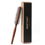 BESTOOL Small Round Brush for Short Hair, Round Hair Brushes for Blow Drying, Men Beard Round Brush, Professional Round Styling Brush for Smoothing, Curls, Bangs (Reddish brown)