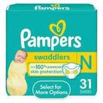 Pampers Swaddlers Diapers, Newborn, 31 Count - Free Shipping 