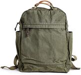 Gootium Canvas Backpack - Vintage Style Cloth Bag Men's Casual Daypack Laptop Outdoor Travel Rucksack - Olive