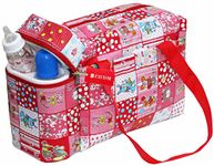 ANNAPURNA SALES Baby's Fabric Nappy Changing Bag with 2 Bottle Warmers (Red)