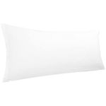 PiccoCasa Body Pillow Cover Egyptian Cotton Bolster Pillow Cases, 300 Thread Count Super Soft and Breathable Long Body Pillowcase with Zipper Closure White 20"x48"/ 4ft