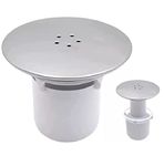 Shower Drain Cover, Waste Cap Tube/Cup Cubicle 90mm / 115mm Plug Hole Drain Replacement Easy Fit Chrome Finish Fast Flow Hair Trap Basket, Shower Drain Cover Replacement, Shower Trap