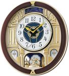 Seiko Melody in Motion Wall Clock with Rotating Pendulum, Wood, Brown