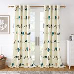 Story@Home Bohemian Door Curtains 7 Feet Long 100% Cotton, Birds Print Door Curtains for Living Room, Bedroom, 116 x 215 cm, White | Mustard, 1 Piece, Perfect for Festive Gifting