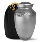 Everlight Memorials Cremation Urns for Human Ashes - Pewter Grecian Classic Large Decorative Urn for Adult Men & Women - Burial Urns for Adult Human Ashes