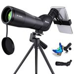 HUICOCY Spotting Scope,Huicocy 20-60x60mm Zoom 39-19m/1000m Fully Multi Coated Optical Lens Fogproof and Movably Eyepiece Rubber Design Telescope with Quick Smartphone Mount Kit and Tabletop Tripod fo