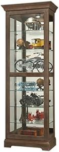 Howard Miller Martindale Iv Curio Cabinet, Illuminated Storage Cabinet for Living Room & Office with Light Glass Shelves, Level Display Cases for Collectibles, Locking Slide Door Floor Mount