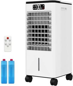 EliteEd 7L Evaporative Air Cooler with Remote Control, 1.84 Gal Portable Swamp Cooler for Large Room, 3 Wind Speeds & 12H Timer, Quiet Cooling Tower Fan with 3 Modes for Bedroom Office, 120V 65W White