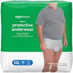 Amazon Basics Men's Protective Underwear, Maximum Absorbency, Extra Extra Large, 14 Count, (1 Pack of 14)