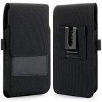 BECPLT for iPhone 14 Pro 13 Pro 12 Pro Nylon Cell Phone Pouch Holster Case with Belt Clip Cover for iPhone 13 11 Pro iPhone Xs X Galaxy S23 S22 S21 Moto E6 G7 Play Google Pixel 5 4 3 LG G6 G5 (Black)