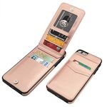 KIHUWEY iPhone 6 Plus iPhone 6S Plus Case Wallet with Credit Card Holder, Leather Magnetic Clasp Kickstand Heavy Duty Protective Cover for iPhone 6 Plus/6S Plus 5.5 Inch (Rose Gold)