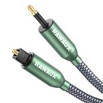 RAWAUX Mini Toslink Cable, Mini Toslink to Toslink Digital Optical Cable 24K Gold Plated Optical Audio Cable Toslink Adapter for TV, Laptop, PS4/3, AV Amp, Home Theater, HiFi System (1.5M)