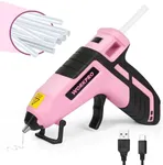 WORKPRO 3.6V Cordless Hot Glue Gun (Upgrade), Fast Preheating, Smart Power-Off, USB-C Rechargeable Glue Gun, Less-drip Hot Glue Gun Kit with 20 Pcs Premium Mini Glue Sticks for DIY, Crafting and Arts