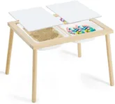 Frogprin Sensory Table for Toddlers 1-3, Kids Table with 3 Storage Bins Writable Lids, Sensory Activity Table, Play Sand Table for Indoor Outdoor