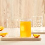 Borosil Vision Cascade Cut 350ml Set of 6 pcs Transparent Drinking Glass | Borosilicate Glass Tumblers for Water, Cold Drinks, Juice| Flame Proof, Microwave & Dishwasher Safe | For Daily use & Gifting
