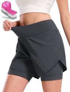 Nepest Womens Cycling Shorts Padded Mountain Bike Road Biking Padding Cycle Biker Bicycle Shorts with Zipper Pockets, Dark Grey, X-Large