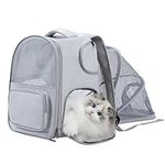 Expandable Cat Backpack Foldable Pet Carrier Backpack with Breathable Mesh, Pet Bags for Small Dogs Medium Cats Fit Up to 15 Lbs Portable Cat/Dog Pet Carrier Backpack for Travel Hiking Camping Outdoor