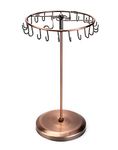 QWORK® Spinning Jewelry Tree Display Stand, Jewelry Organizer with 23 Hooks, Brass