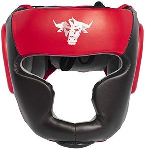 Boxing Head Guard Artificial Leather for Face, Ears and Cheeks Protection Head Gear for Boxing, Mauy Thai, Kickboxing, MMA and Martial Arts Training by Javson (Medium)