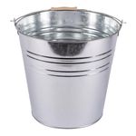 1x 12L Galvanised Steel Bucket - Heavy-Duty Metal Outdoor Garden Ash Ashtray Drinks Ice Tub Storage Bin with Handle - By Blackspur