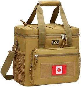 Lunch Box for Men, Tactical Lunch Bag MOLLE Webbing Leakproof Insulated Large Lunch Cooler Women Adult Meal with Adjustable Lunch Pail for Work Finishing Picnic Office (Brown)