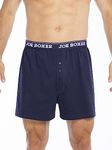 Joe Boxer Men's 3 Pack Cotton Loose Boxer, Navy, L