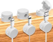 6pcs Magnetic Cable Management Clips, Phone Charging Cable Holder Strong Adhesive USB Wire Manager Keeper Desk Cable Charger Cord Organizer for Home Nightstand Office Kitchen Wall Car Desk (White)