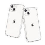 2 Pack for iPhone 13 Case, Anti-Yellowing Transparent Shockproof Protective Bumpers Phone Cases for iPhone 13 (Clear/Clear)