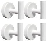 4 Pack Towel Hooks Bathroom Wall Hook Holder SUS304 Stainless Steel Coat Robe Clothes Hook for Bath Kitchen Hotel Garage（White）