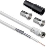 1aTTack.de Coaxial Antenna Cable Set 10 m (100 dB), 2X Shielded LNB Connection Cable with F-Connectors Set