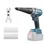 Brushless Rivet Gun Compatible with Makita18V Battery, Electric Pop Cordless Rivet Gun Kit with Led Light & Rivets for 1/8", 5/32", 3/16" Rivets(Bare Only) (Riveters Gun for Makita)