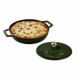 CUMIN CO. Cast Iron Braiser | 26cm, 2.5L (Serves 5-6) | Non Toxic Cooking Pot with Lid | Patented Enamel Coating | FDA Compliant | Induction & Oven Safe | Green