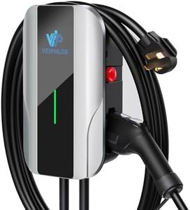 VEIPHLOX Level 2 EV Charger 40 Amp, EV Chargers for Home 240V, Electric Car Charger 9.6kW, Outdoor/Indoor Electric Vehicle Fast Charging Stations, EVSE with NEMA 14-50 Plug, 25ft Cable, J1772