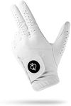 Pins & Aces - Ghost White Golf Glove Design - Premium AAA Cabretta Leather, Long-Lasting Durable Tour Glove for Men or Women - Premium Leather Golf Glove Left & Right Hand (Medium/Large, Left)