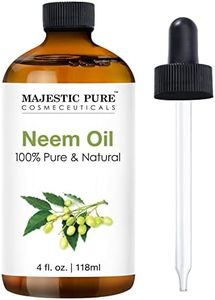 MAJESTIC PURE Neem Essential Oil | 100% Pure and Natural Neem Oil Spray for Plants, Outdoor Plants, Hair Care, Home Diffusers, Skin, Aromatherapy, Massage and Humidifiers | 4 Fl Oz