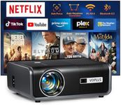 [Netflix Official & Auto Focus/Keystone] Smart Projector 4K Support, VOPLLS 25000L Native 1080P WiFi 6 Bluetooth Outdoor Projector, 50% Zoom Home Theater Movie Projectors for Bedroom/iOS/Android/PPT