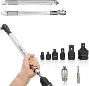 Micnce Offset Extension Wrench, 1/2'' Electric Offset Extension for Tight Spaces - 90 & 180 Degree Offset Extension Wrench Impact for Electric Drill with 2 Conversion Head, 6 Conversion Adapters