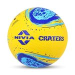 Nivia Crater Volleyball, Training Ball, Rubber Molded, Butyl Threadwounded Bladder, As per Basic Standard, Made for Beginners, to Play on Outdoor Surfaces (Size - 4, Yellow/Blue)