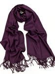 World of Shawls Plain Pashmina Scarf Hijab Shawl Stole Wrap (Plum)