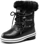 DREAM PAIRS Boys Girls Winter Snow Boots for Little Big Kids Black Size 5 Big Kid SDSB2225K