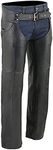 Milwaukee Men's 1.2mm Premium Leather Plain Lined Chaps (Black, Large)