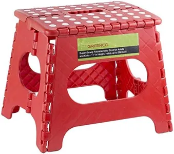 Greenco Super Strong Foldable Step Stool for Adults and Kids - 11" in Height, Holds up to 300 Lb!!!(red)